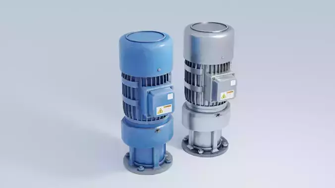 Industrial Motor 4K and 2K Low-poly 3D model