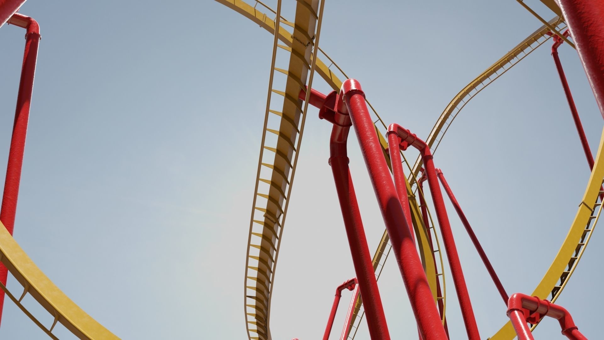 Rollercoaster Low-poly 3D model_18