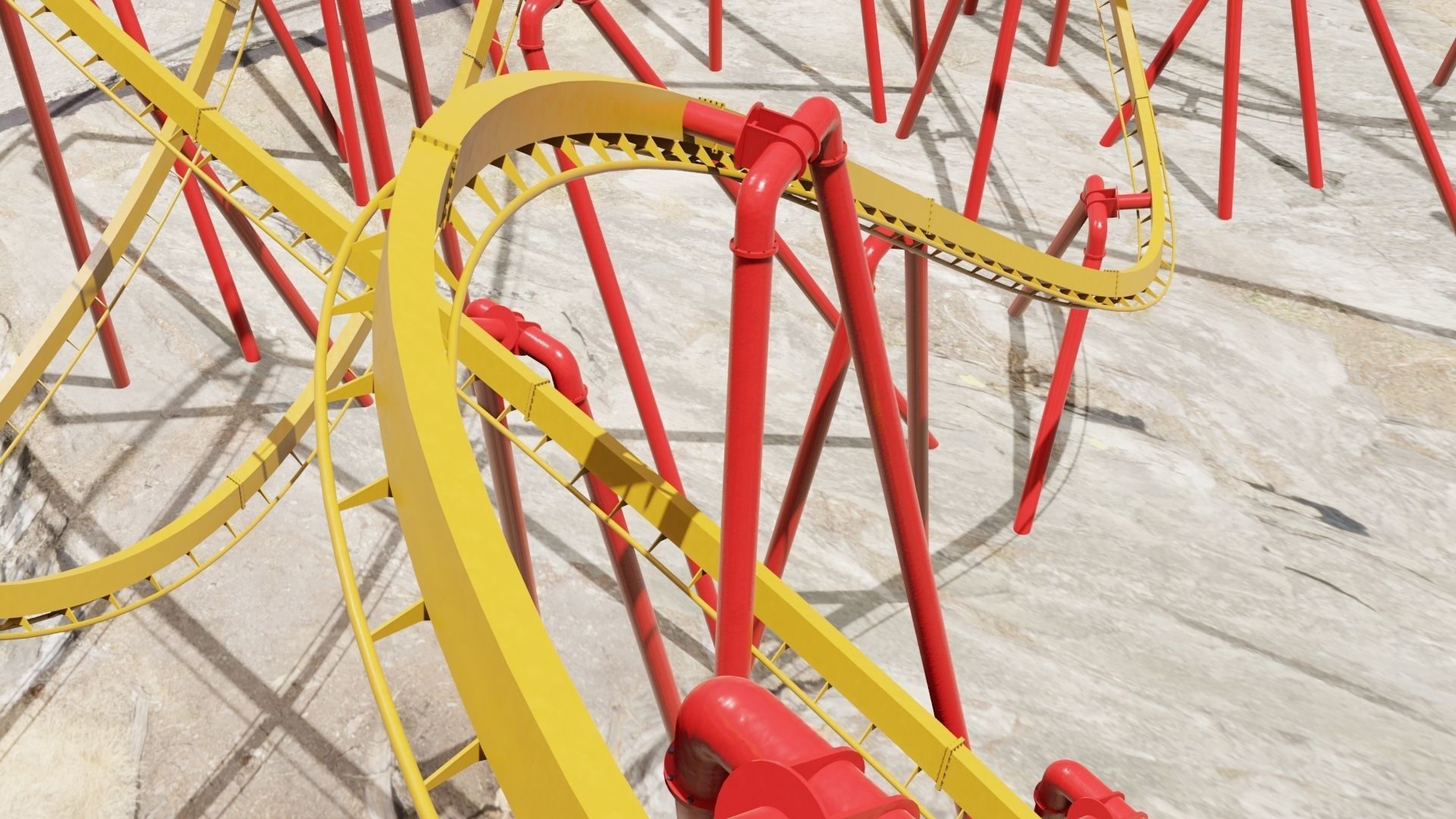 Rollercoaster Low-poly 3D model_4