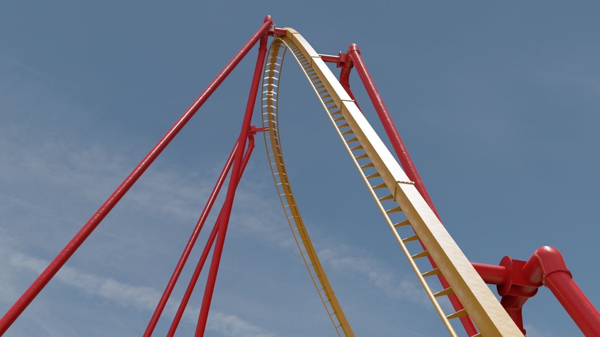 Rollercoaster Low-poly 3D model_2