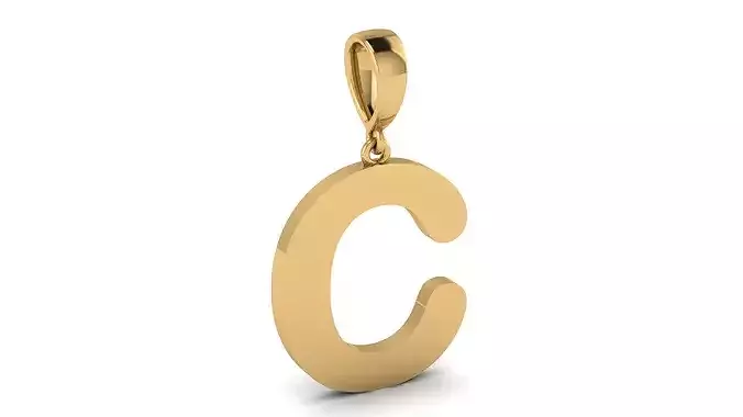 Pendant Alphabet Letter 15 mm Arial Rounded C