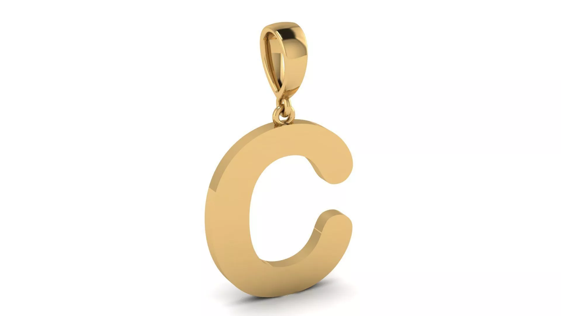 Pendant Alphabet Letter 15 mm Arial Rounded C 3D print model