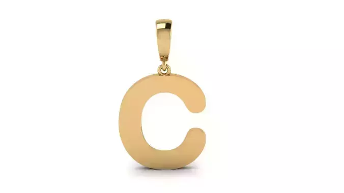 Pendant Alphabet Letter 15 mm Arial Rounded C
