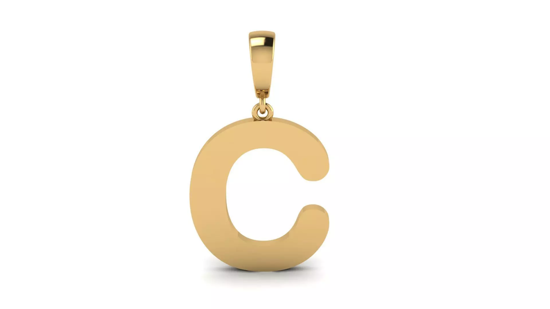 Pendant Alphabet Letter 15 mm Arial Rounded C 3D print model