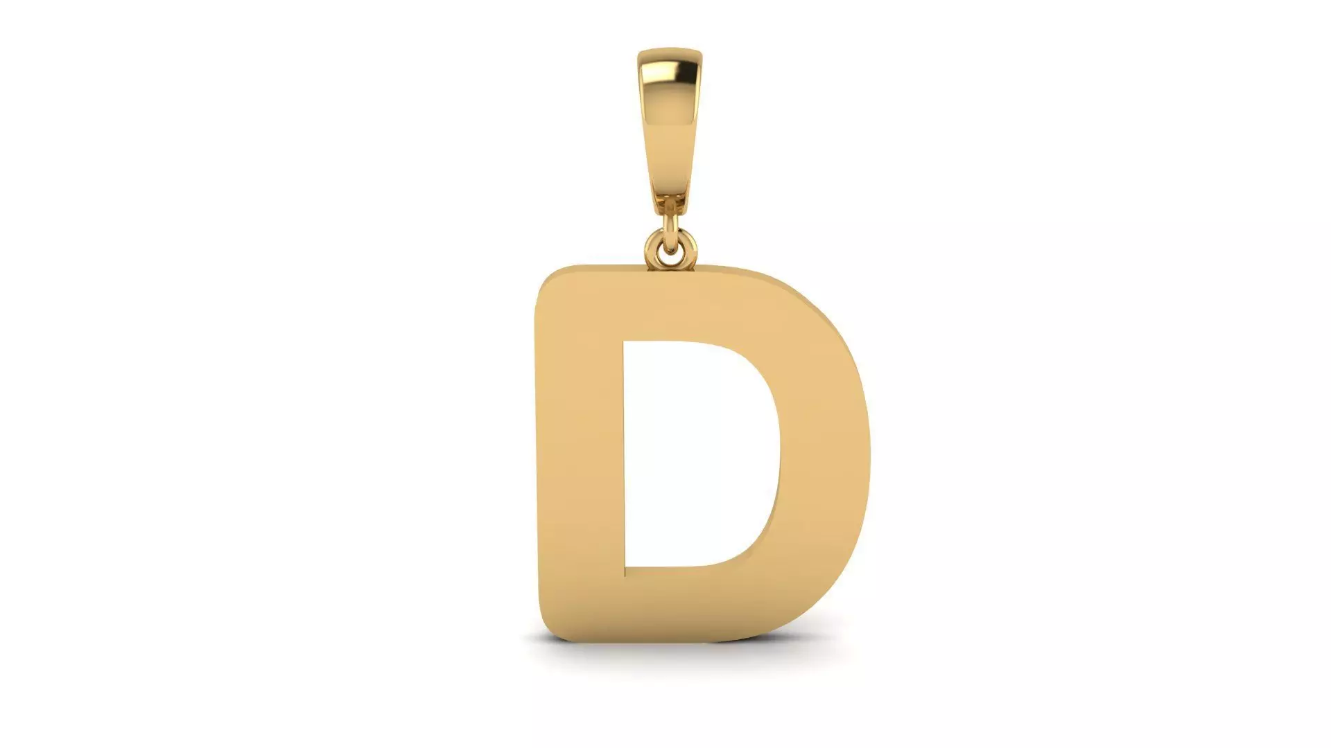 Pendant Alphabet Letter 15 mm Arial Rounded D 3D print model