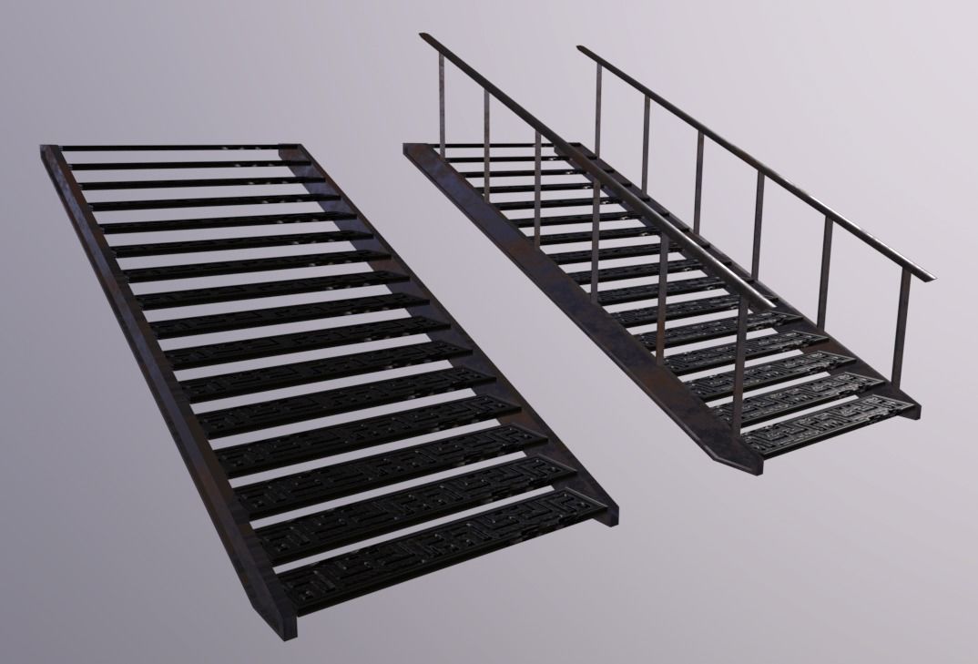 Stairs Pack Low-poly 3D model_12