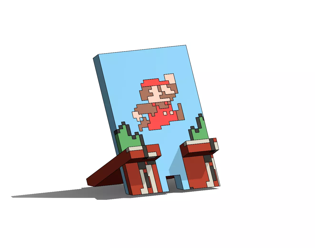 Mario 8bit Phone Stand Free 3D print model