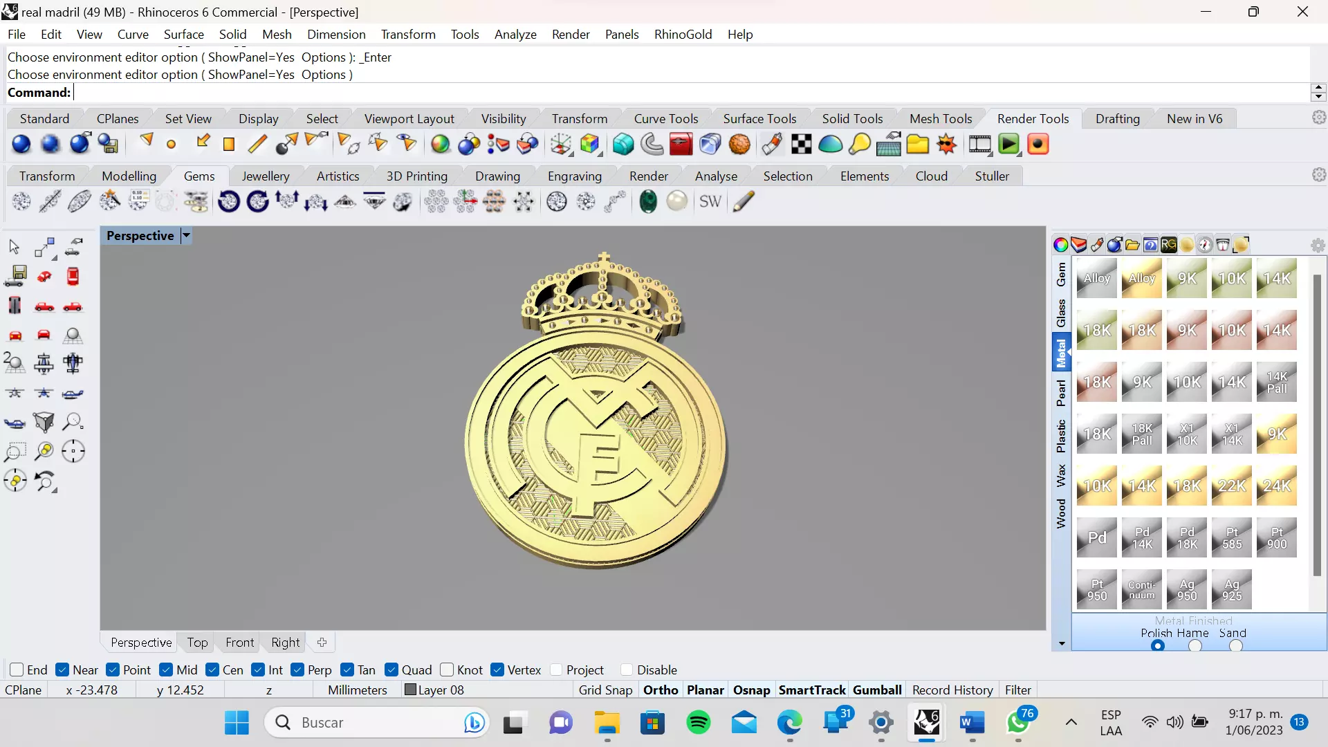 ESCUDO REAL MADRID 3D model