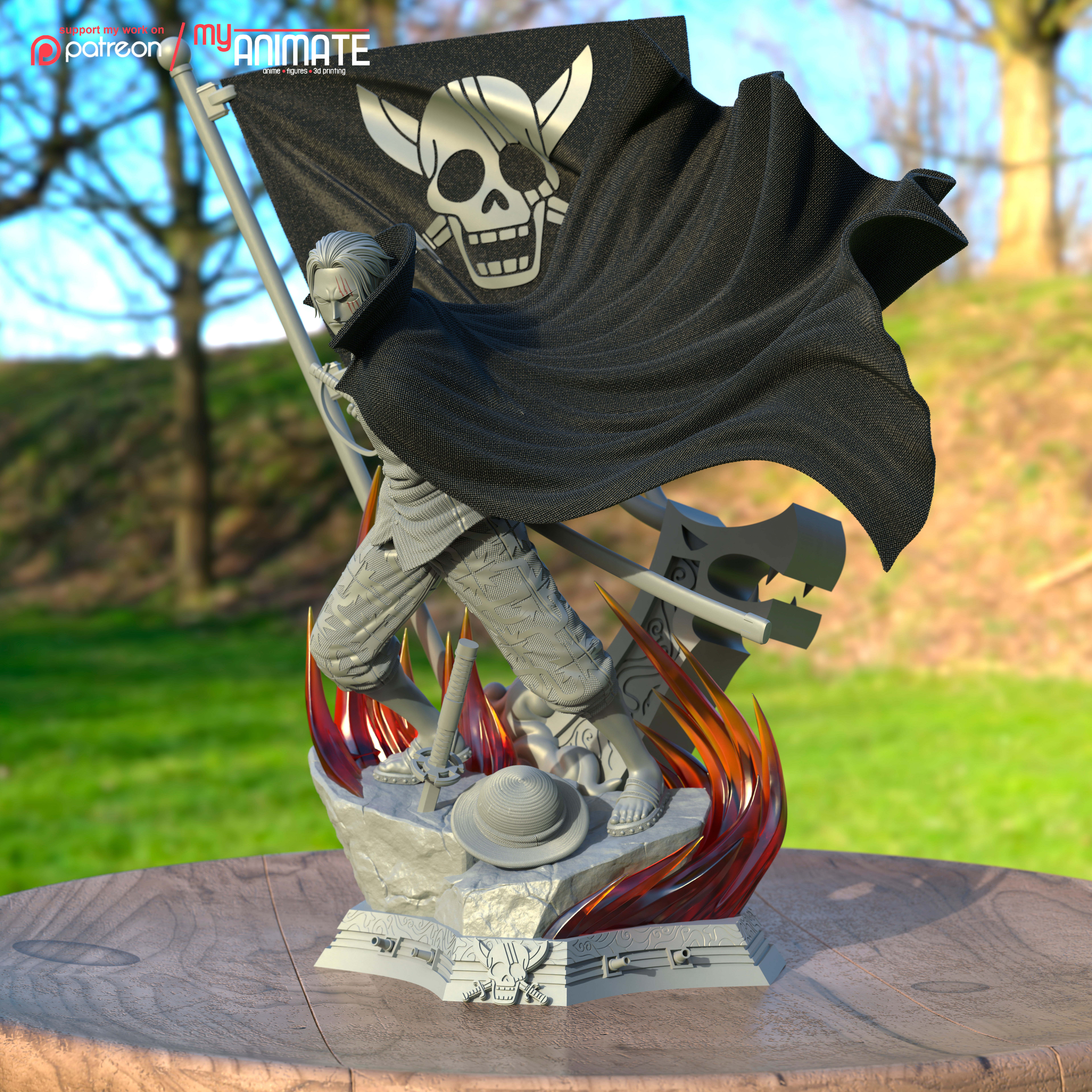Shanks from One Piece - myAnimate 3D print model_3
