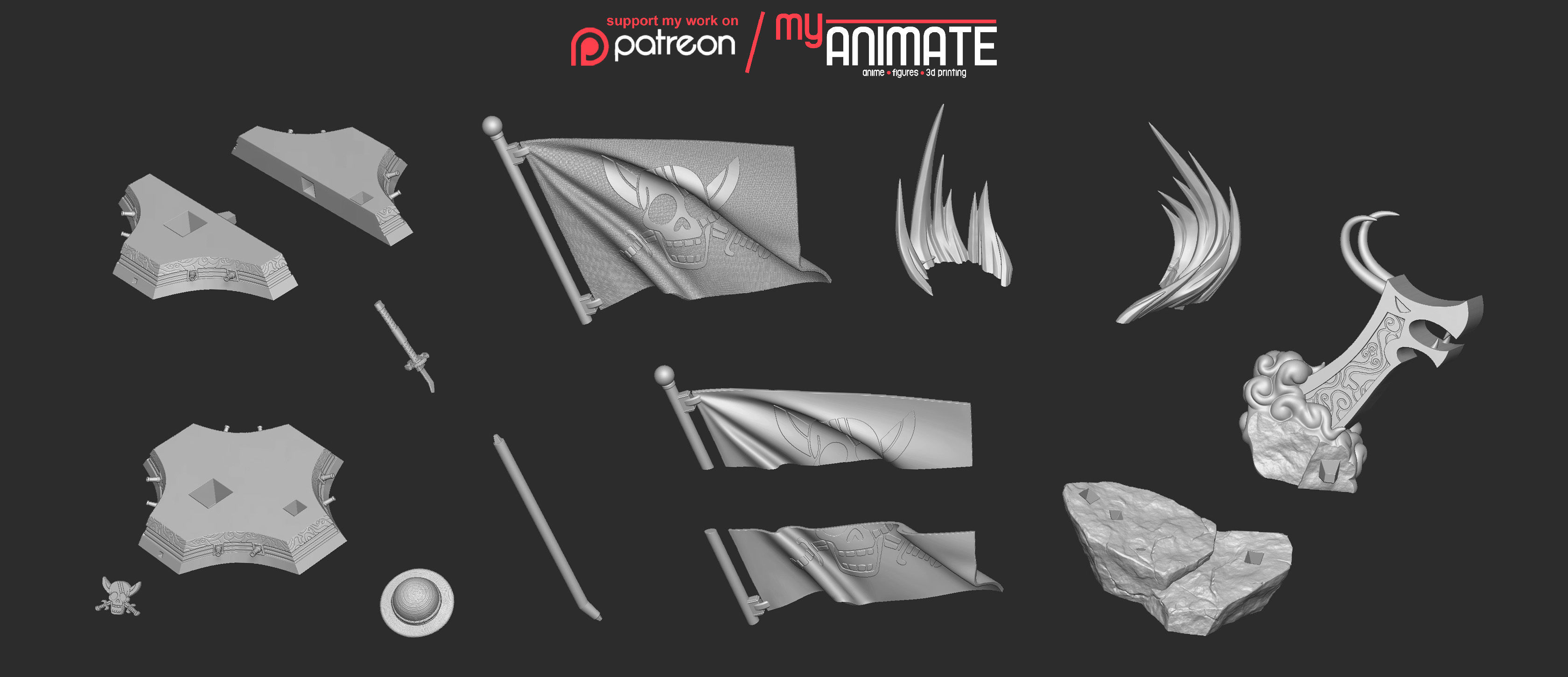 Shanks from One Piece - myAnimate 3D print model_9