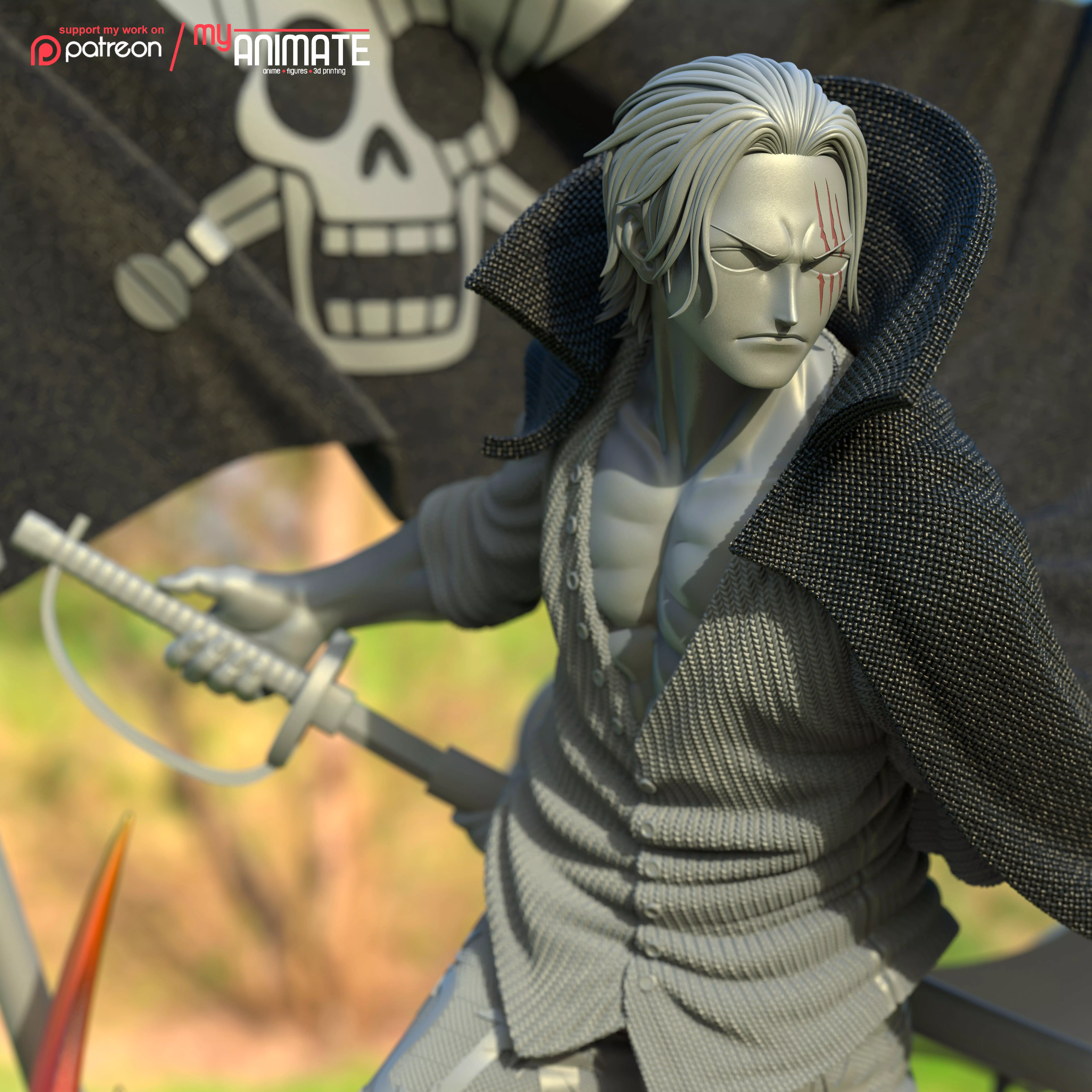 Shanks from One Piece - myAnimate 3D print model_0