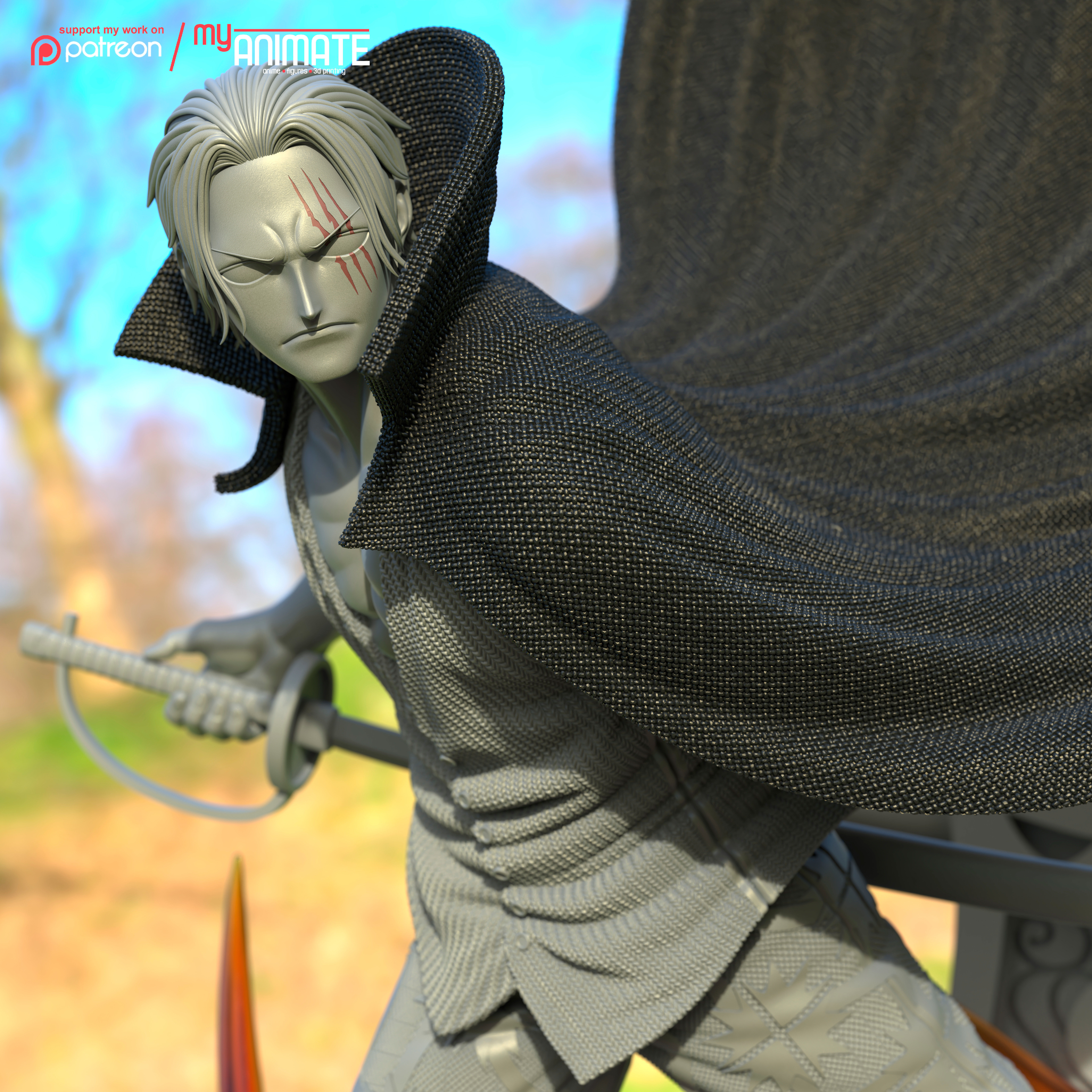 Shanks from One Piece - myAnimate 3D print model_1