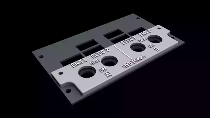 BOEING 737 OVERHEAD - HYDRAULIC PANEL 3D print model