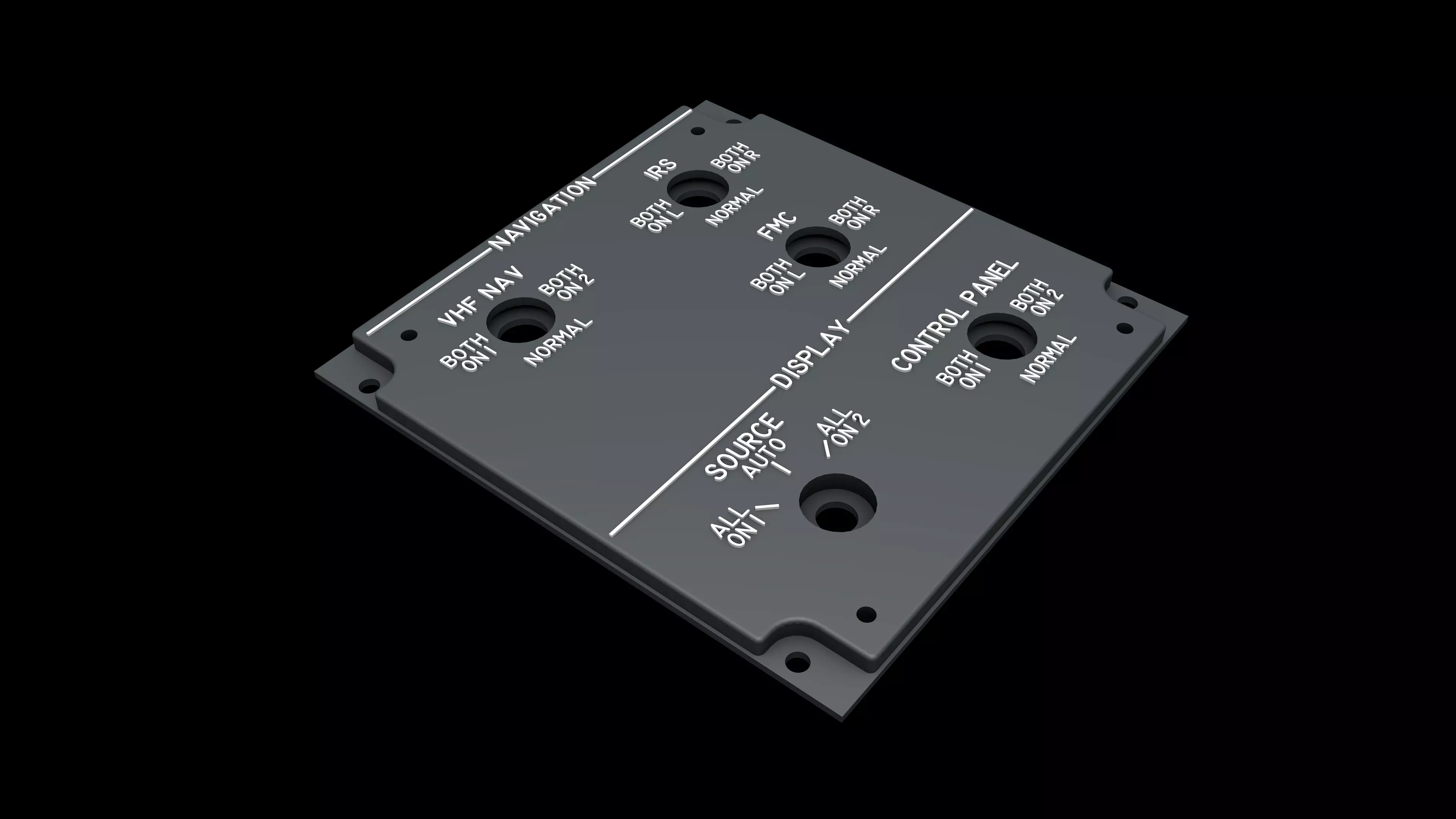 BOEING 737 OVERHEAD - NAVIGATION PANEL 3D print model_0