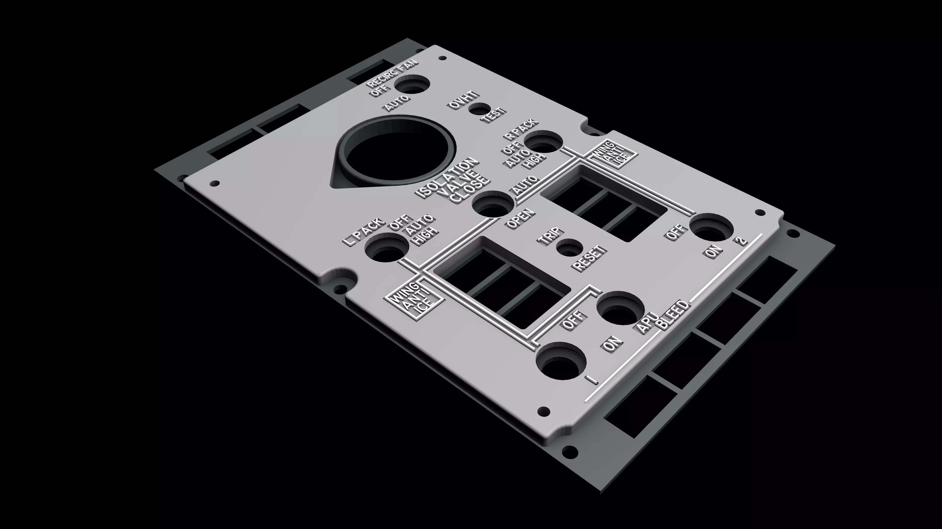 BOEING 737 OVERHEAD - PNEUMATICS PANEL 3D print model_0