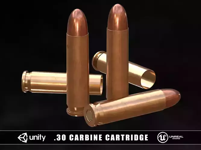 30 Carbine Cartridge Low-poly 3D model