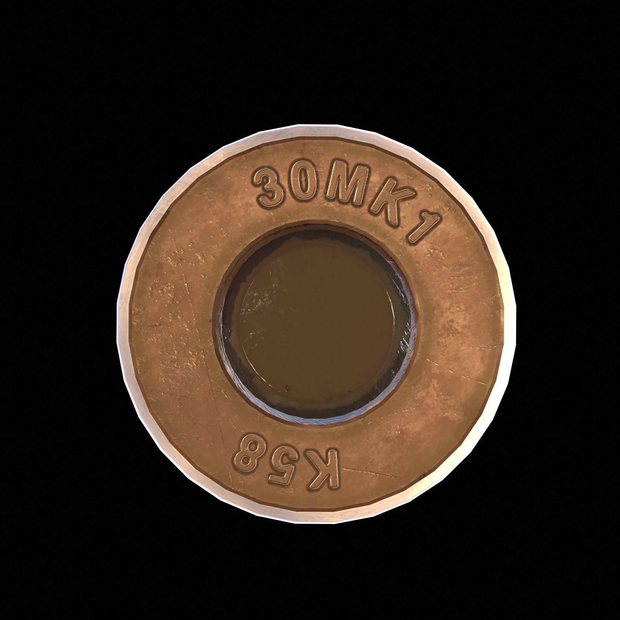 30 Carbine Cartridge Low-poly 3D model_6