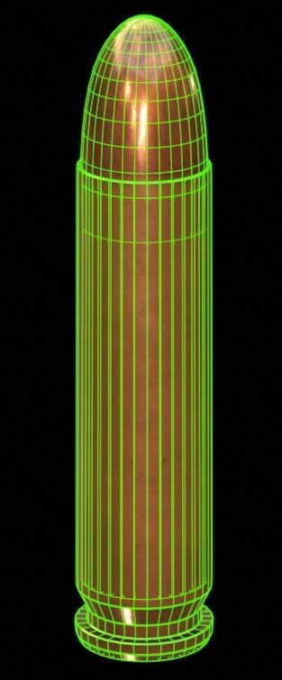 30 Carbine Cartridge Low-poly 3D model_8