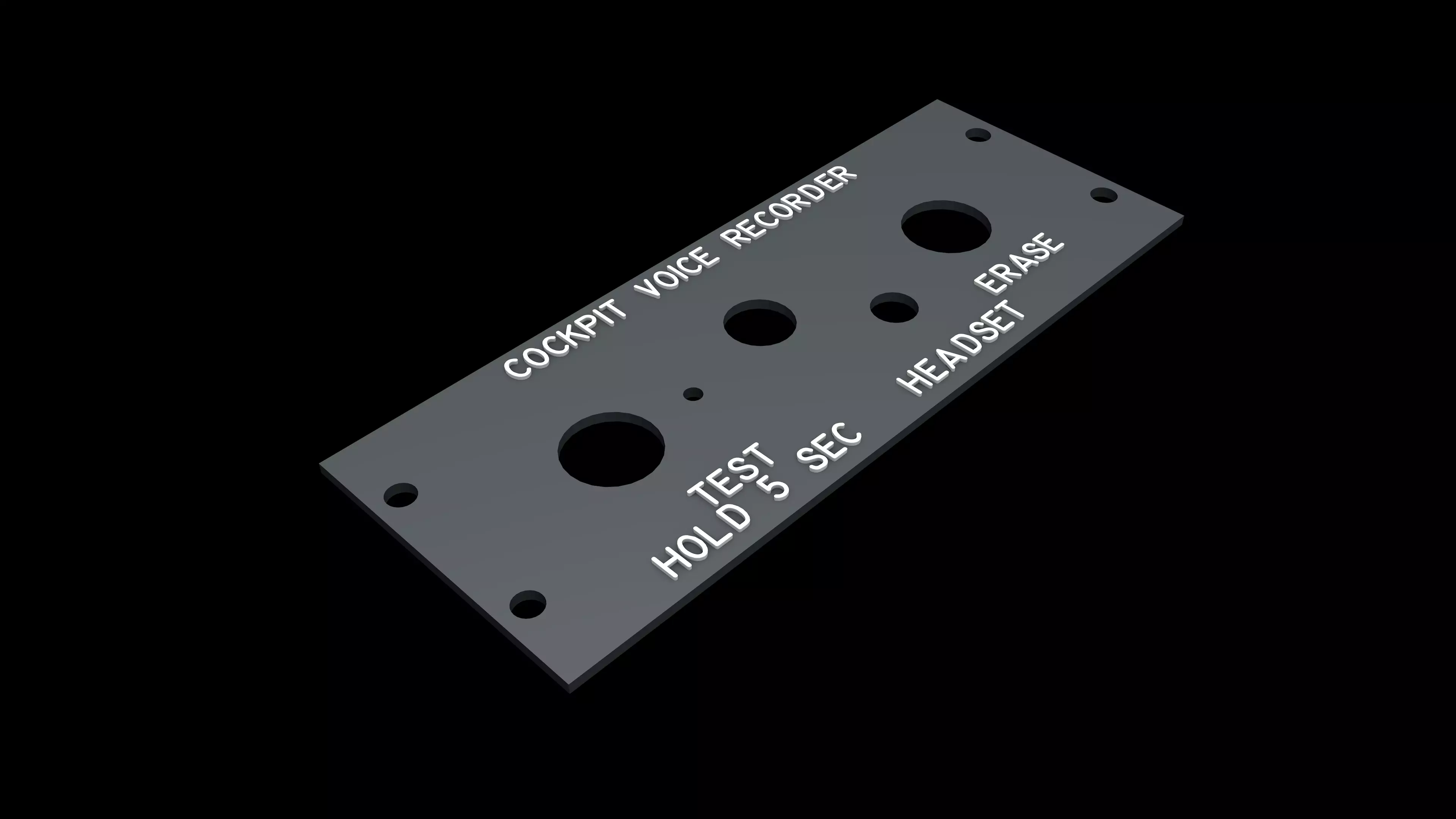 BOEING 737 OVERHEAD - VOICE RECORDER PANEL 3D print model