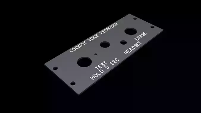 BOEING 737 OVERHEAD - VOICE RECORDER PANEL 3D print model
