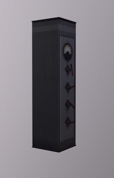 Computer terminal Kit Low-poly 3D model_6