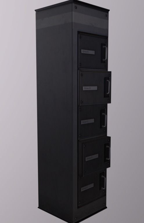 Computer terminal Kit Low-poly 3D model_5