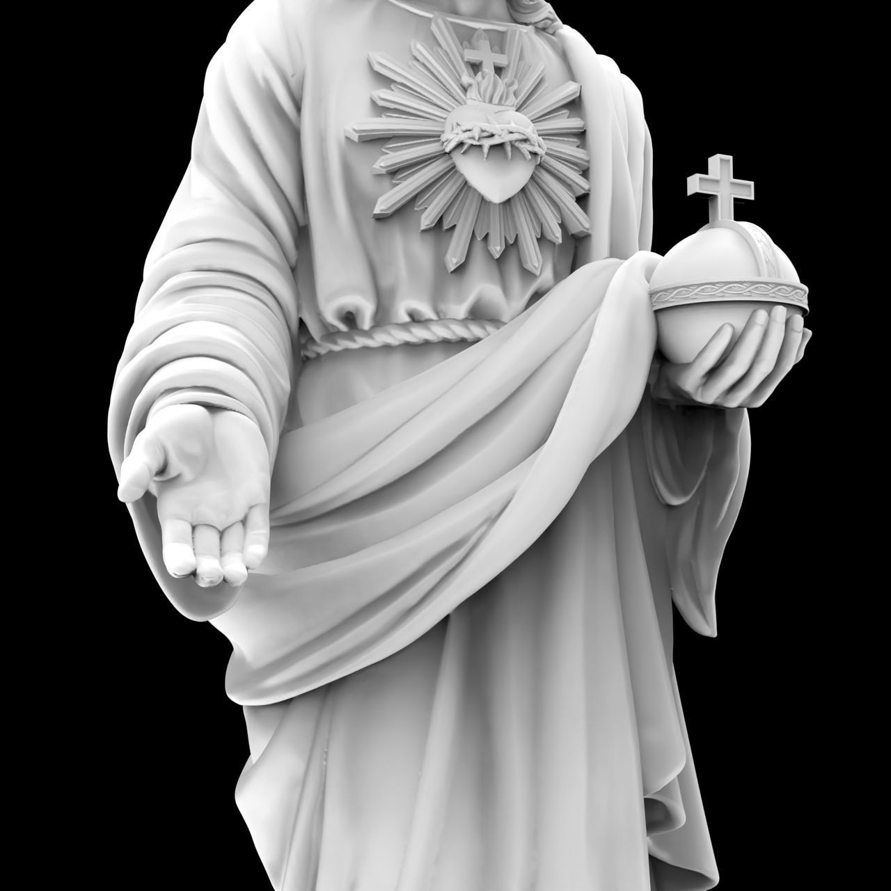 Jesus Christian Missionary High Precision Portrait Sculpture 3D print model_12