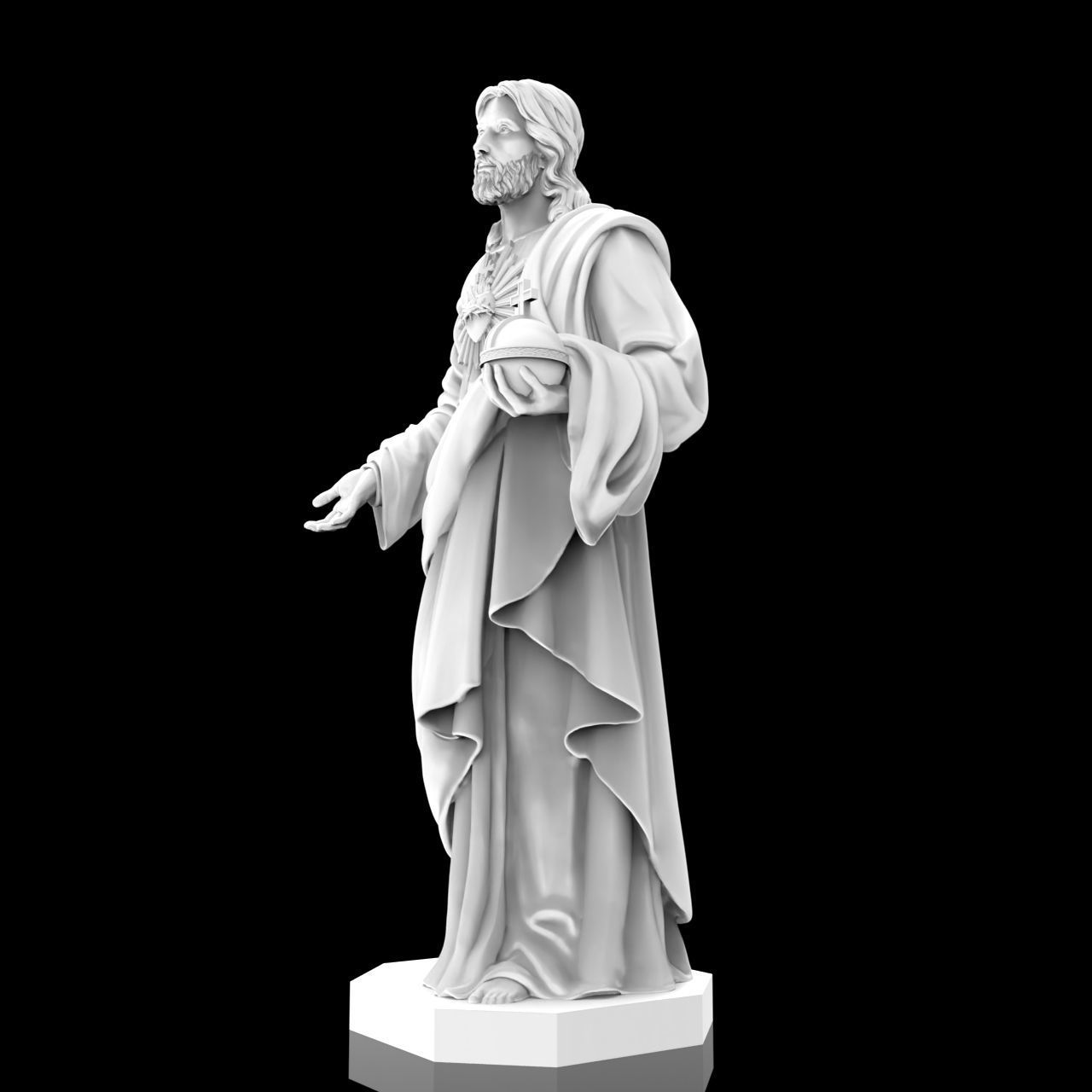 Jesus Christian Missionary High Precision Portrait Sculpture 3D print model_9