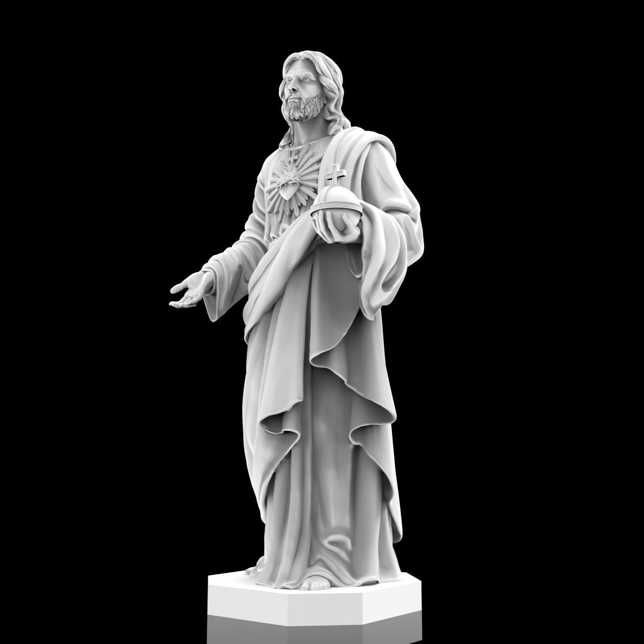 Jesus Christian Missionary High Precision Portrait Sculpture 3D print model_3