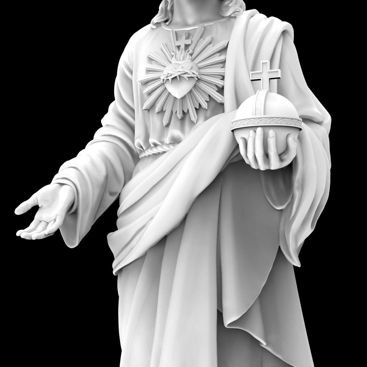 Jesus Christian Missionary High Precision Portrait Sculpture 3D print model_11