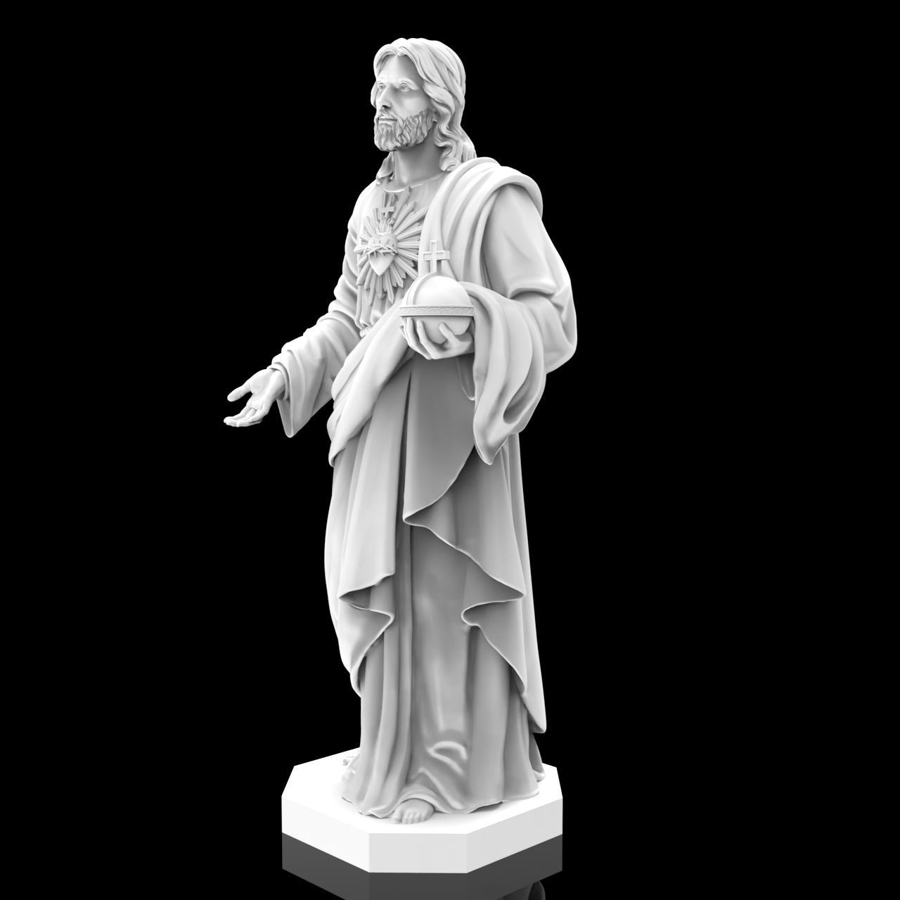 Jesus Christian Missionary High Precision Portrait Sculpture 3D print model_22