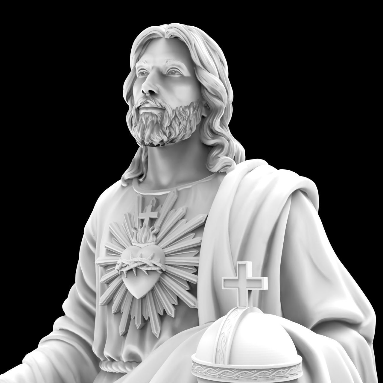 Jesus Christian Missionary High Precision Portrait Sculpture 3D print model_13