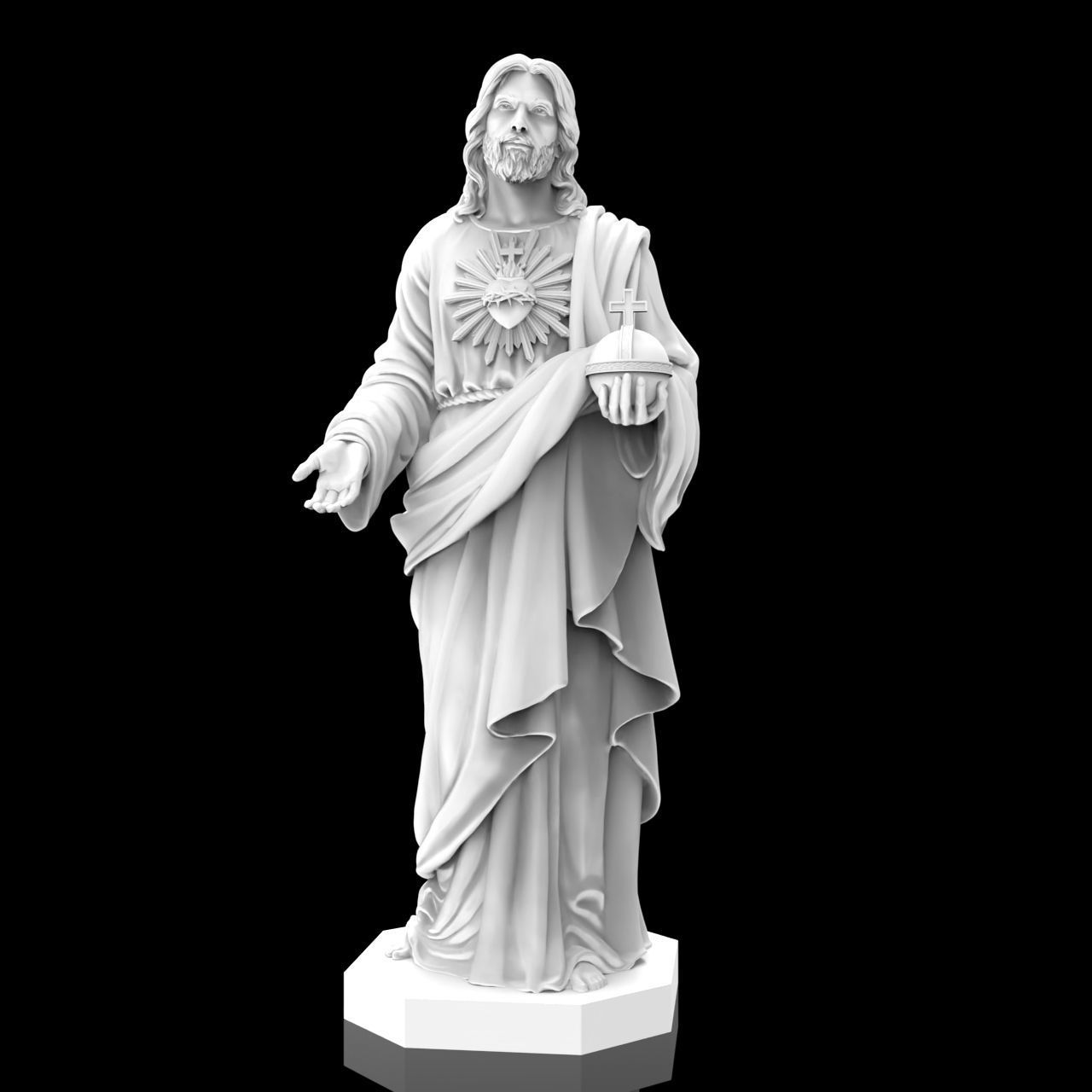 Jesus Christian Missionary High Precision Portrait Sculpture 3D print model_1