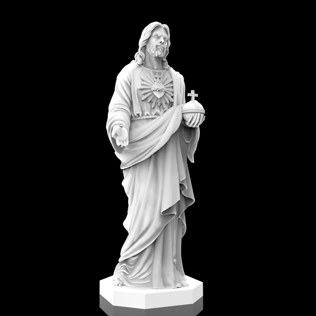 Jesus Christian Missionary High Precision Portrait Sculpture 3D print model_2