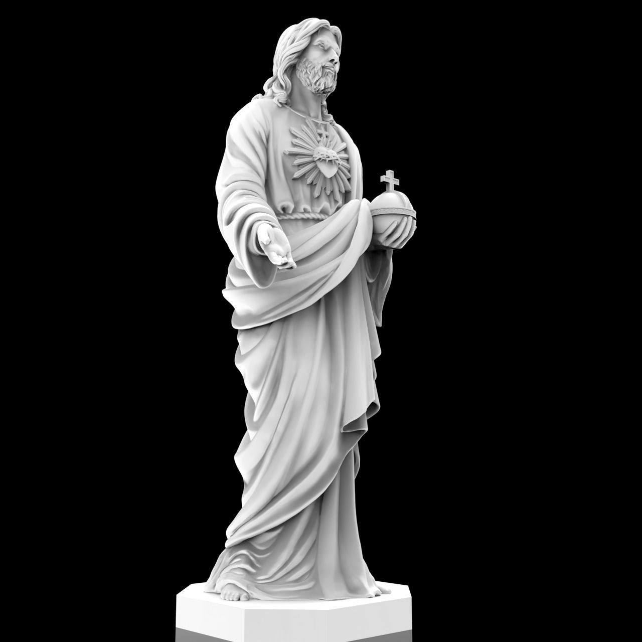 Jesus Christian Missionary High Precision Portrait Sculpture 3D print model_15