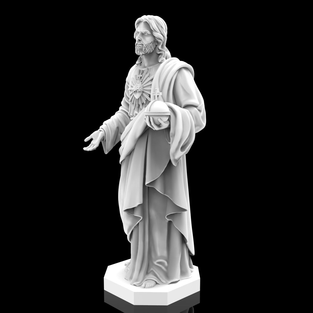 Jesus Christian Missionary High Precision Portrait Sculpture 3D print model_4