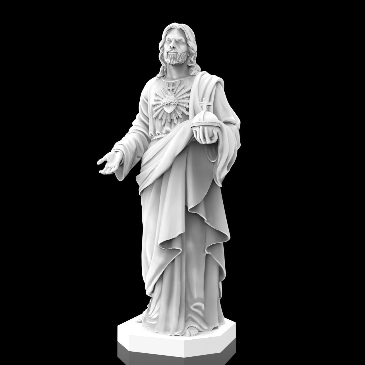 Jesus Christian Missionary High Precision Portrait Sculpture 3D print model_10