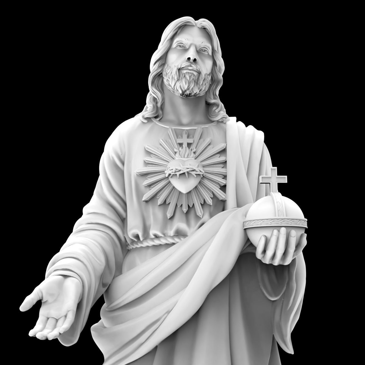 Jesus Christian Missionary High Precision Portrait Sculpture 3D print model_14