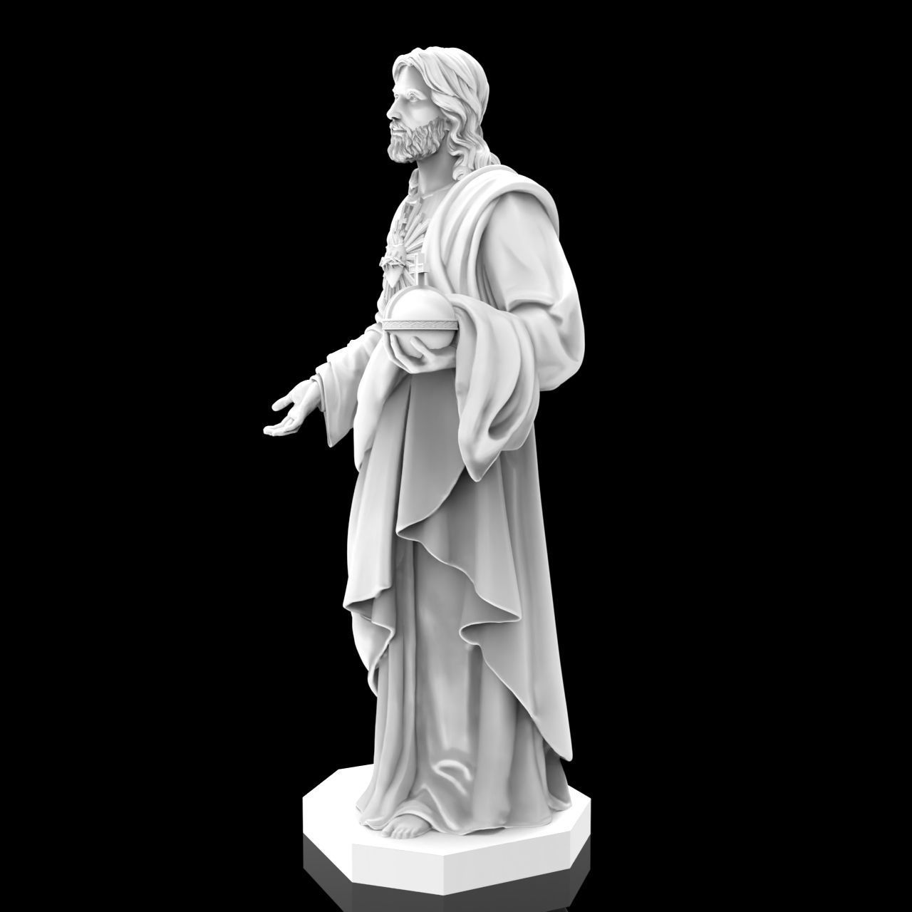 Jesus Christian Missionary High Precision Portrait Sculpture 3D print model_8