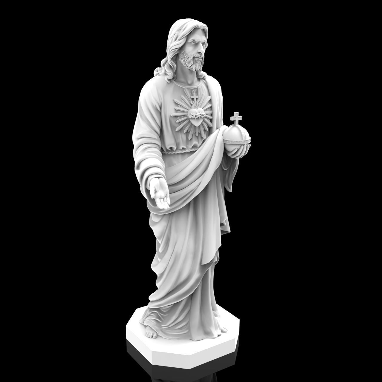 Jesus Christian Missionary High Precision Portrait Sculpture 3D print model_5