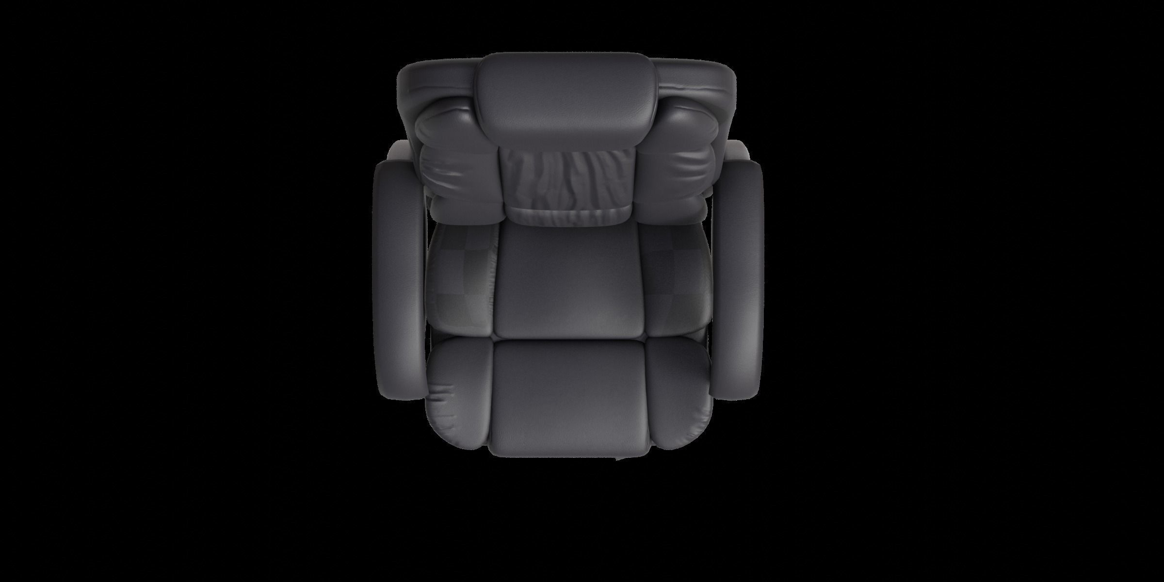 High Back Black Chair With Silver Arms And Legs 3D model_1