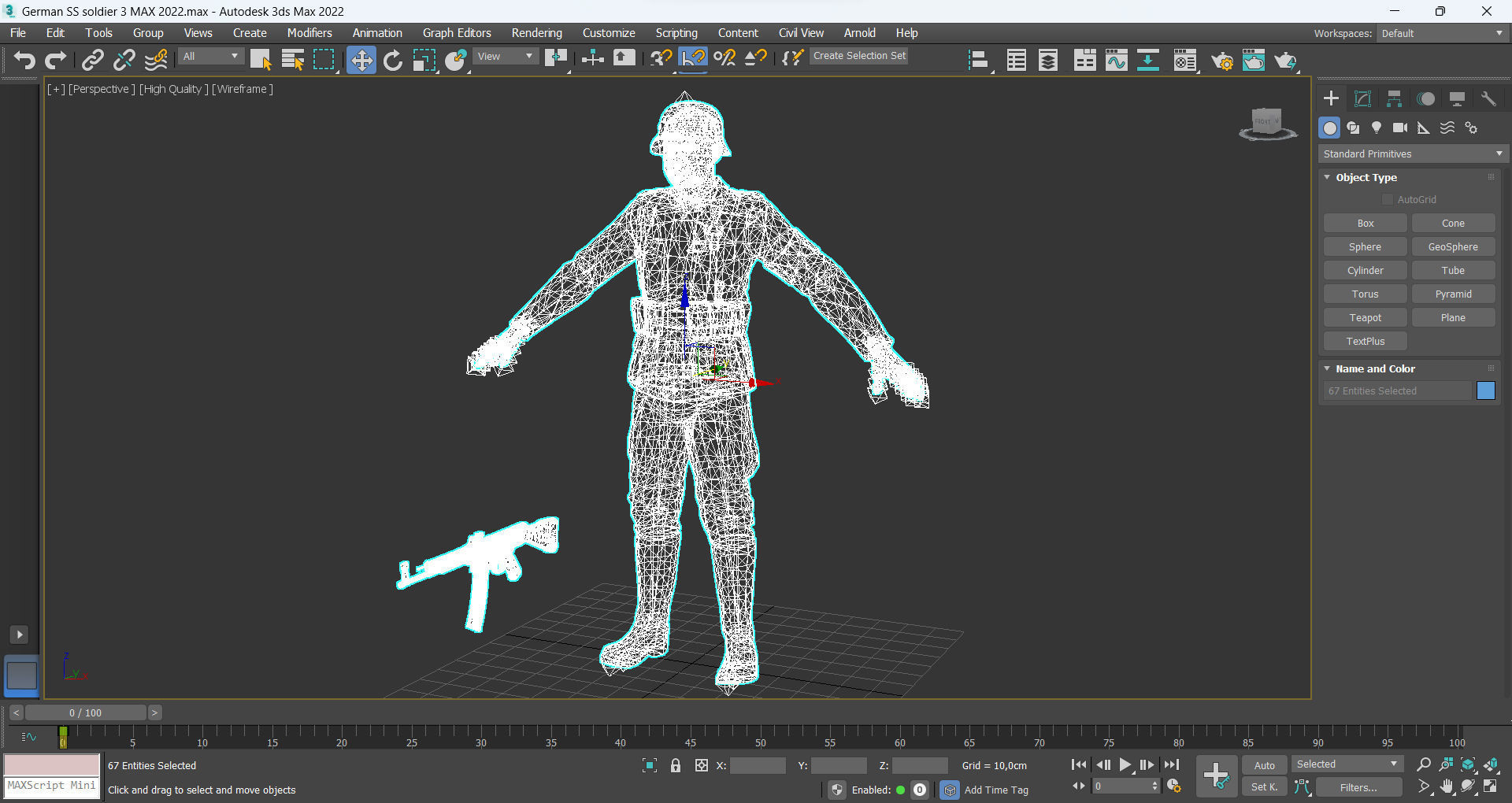 German SS Soldier 3 Low-poly 3D model_15