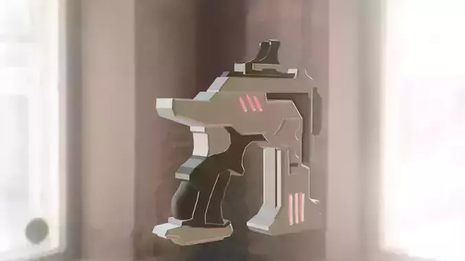 sci fi gun Low-poly 3D model