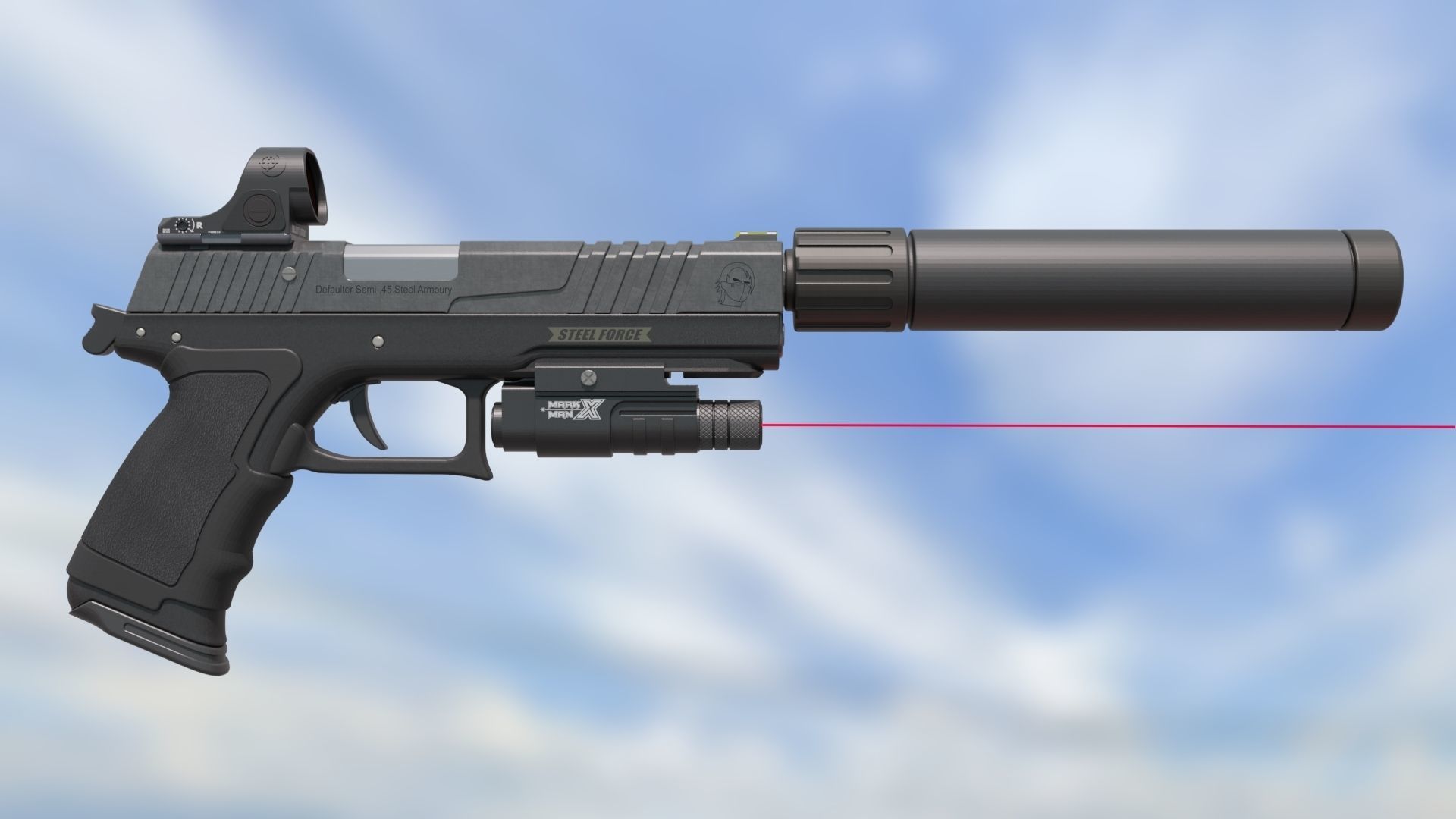 Pistol Semi auto Defaulter 45 3D model_7