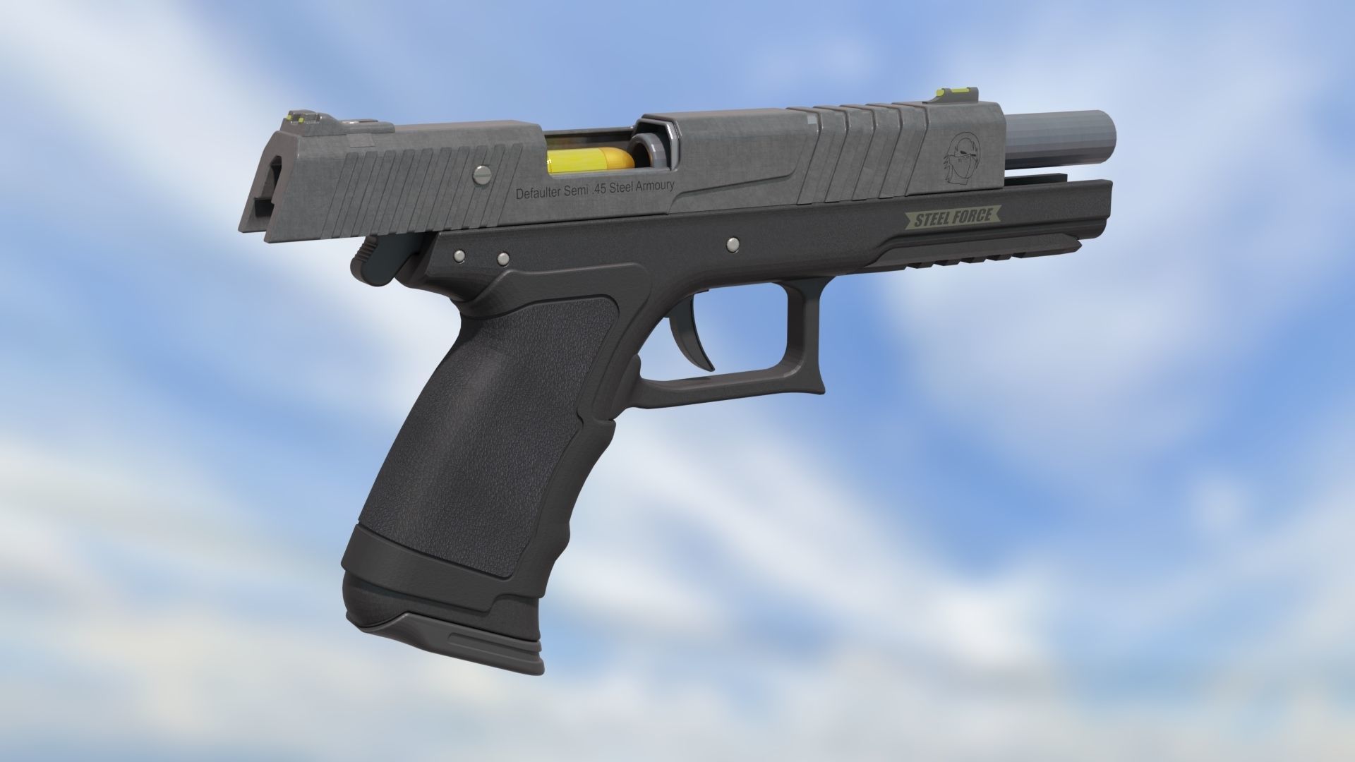 Pistol Semi auto Defaulter 45 3D model_5