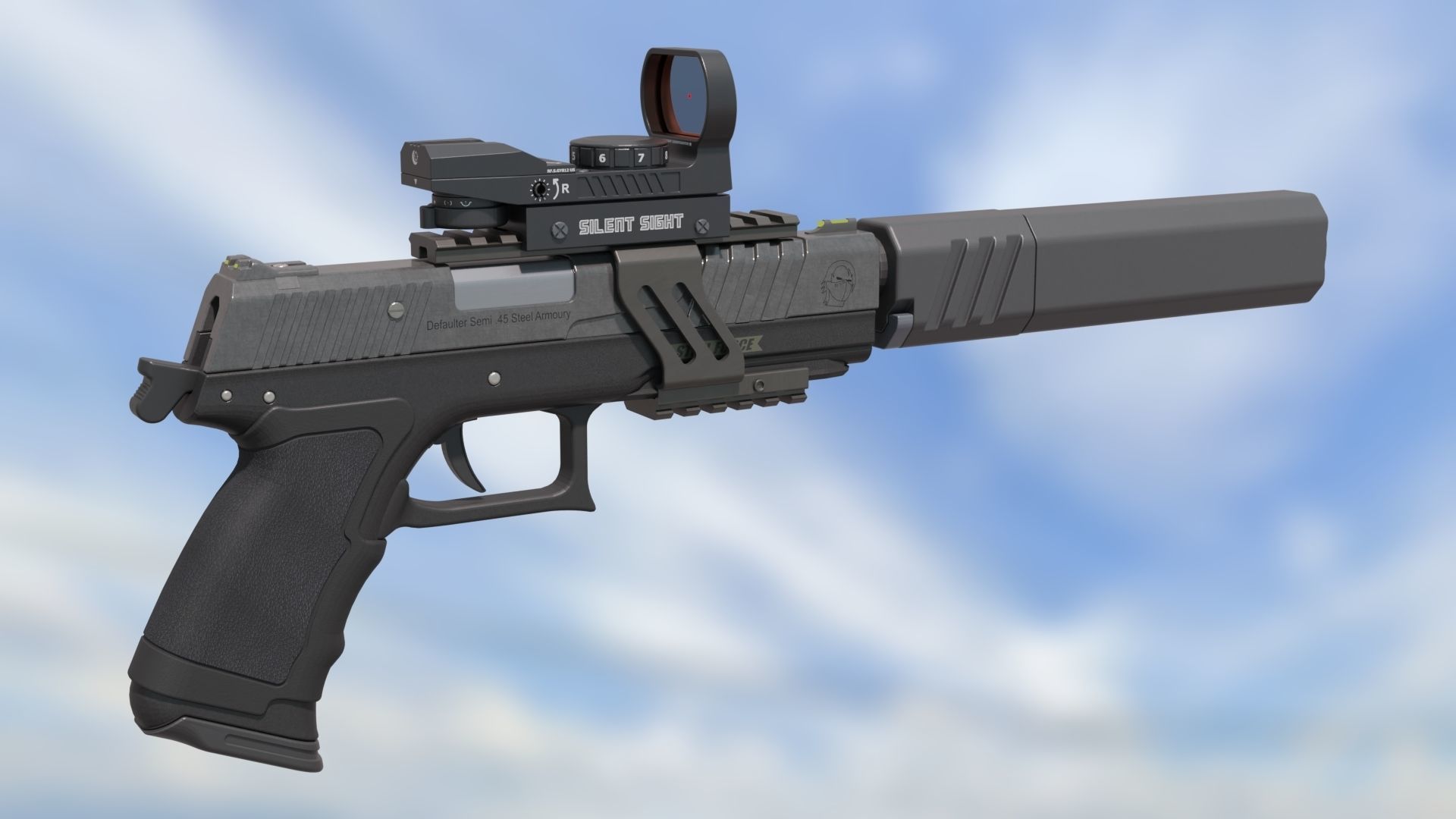 Pistol Semi auto Defaulter 45 3D model_6