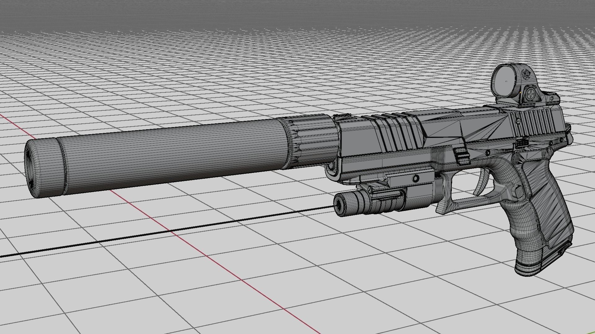Pistol Semi auto Defaulter 45 3D model_12