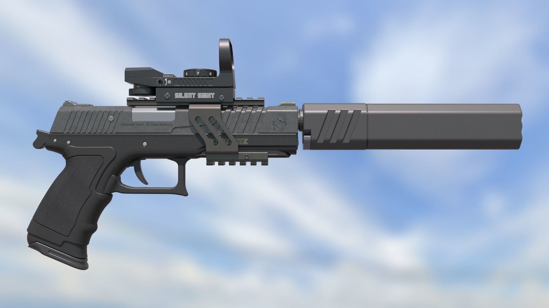 Pistol Semi auto Defaulter 45 3D model_9