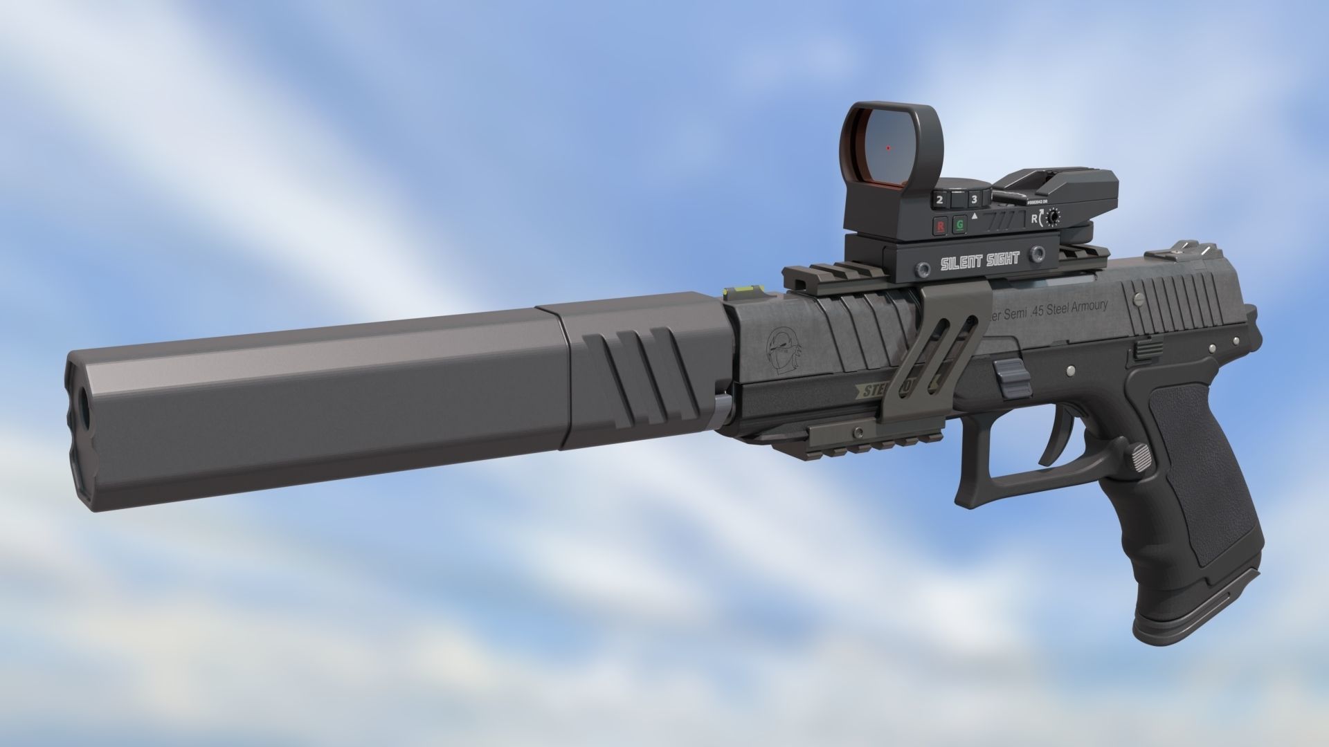 Pistol Semi auto Defaulter 45 3D model_4