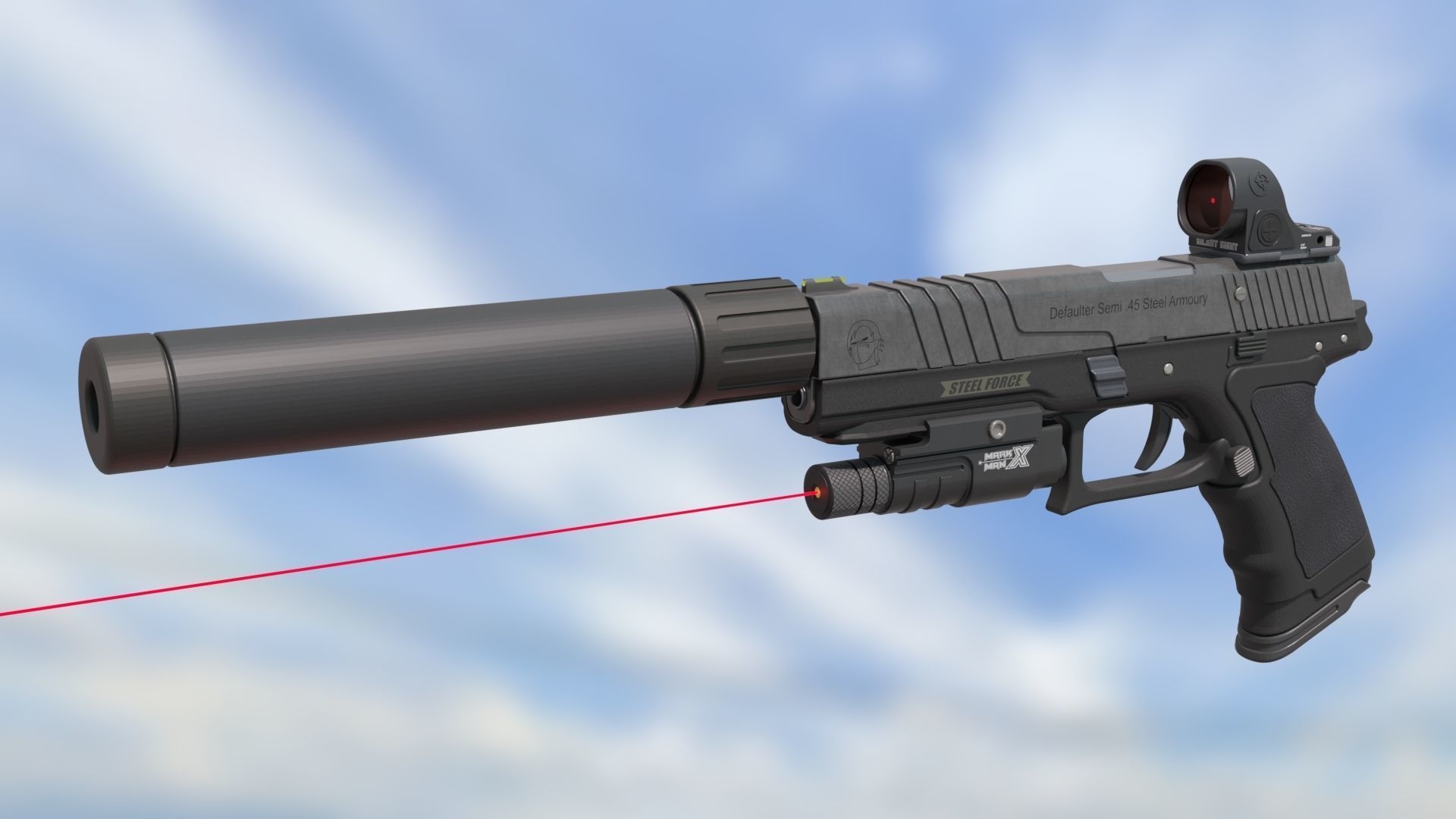 Pistol Semi auto Defaulter 45 3D model_8